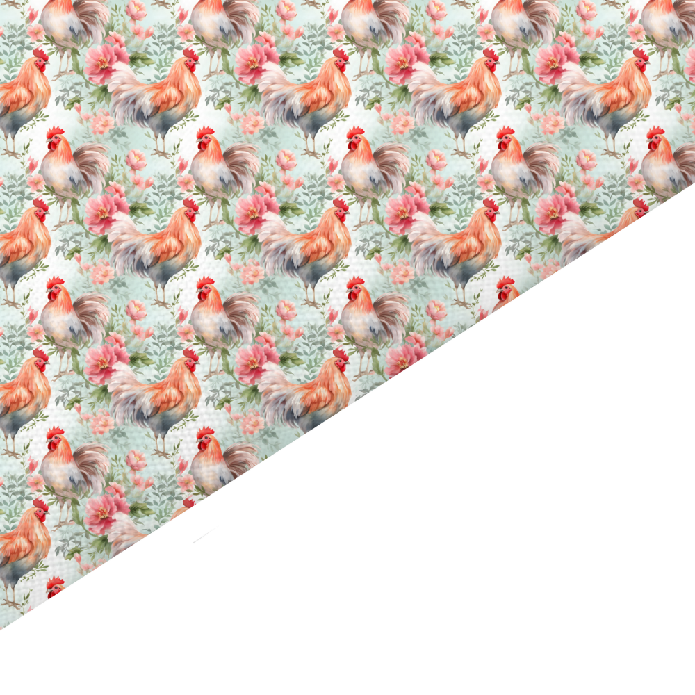 Chicken Canvas And Felt Backed Fabric - SKU N37