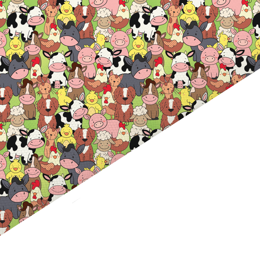 Farm Animals Canvas And Felt Backed Fabric - SKU N33