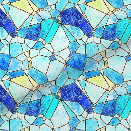 Blue Stained Glass Leatherette