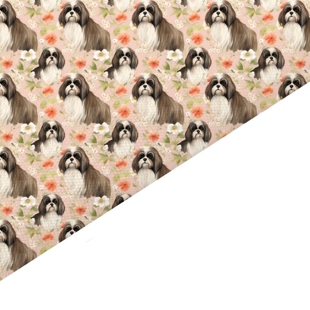 Shih Tzu Canvas And Felt Backed Fabric - SKU N92