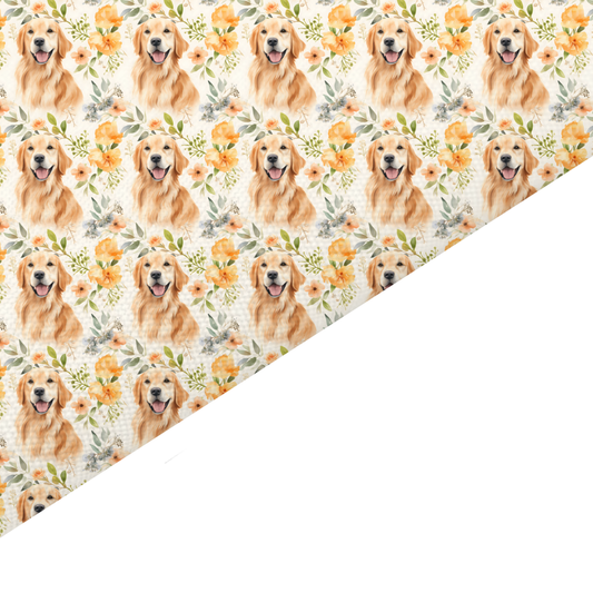 Golden Retriever Canvas And Felt Backed Fabric - SKU N100