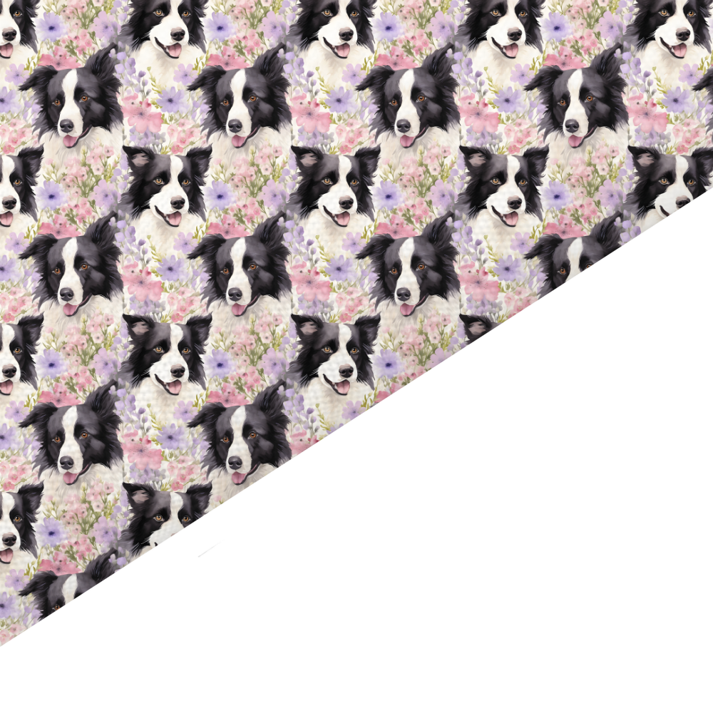 Border Collie Canvas And Felt Backed Fabric - SKU N95