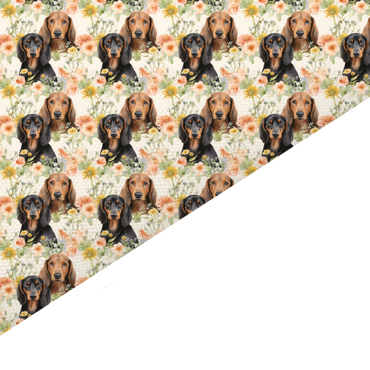 Dachshund Canvas And Felt Backed Fabric - SKU O17