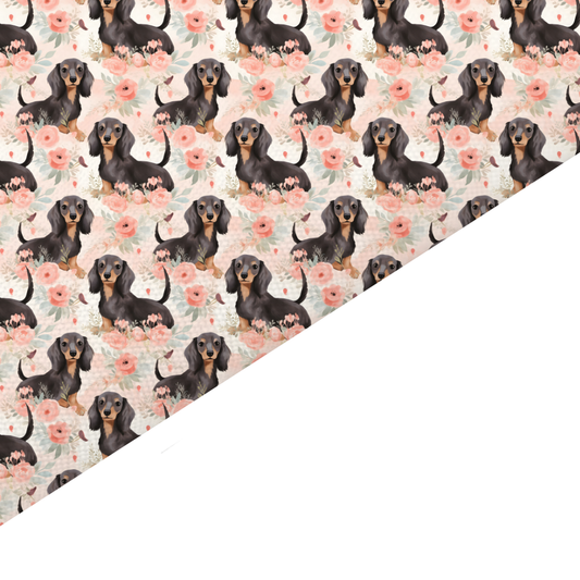 Dachshund Canvas And Felt Backed Fabric - SKU O16