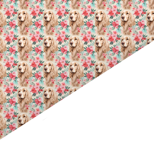 Cocker Spaniel Canvas And Felt Backed Fabric - SKU O28