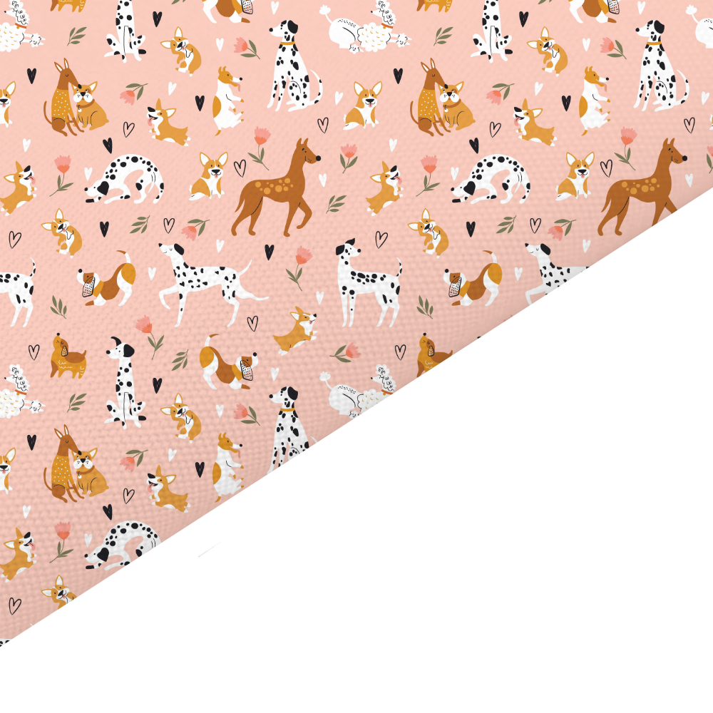 Dogs Canvas And Felt Backed Fabric - SKU O35