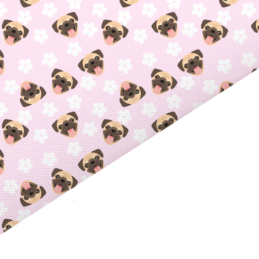 Pug Canvas And Felt Backed Fabric - SKU O56