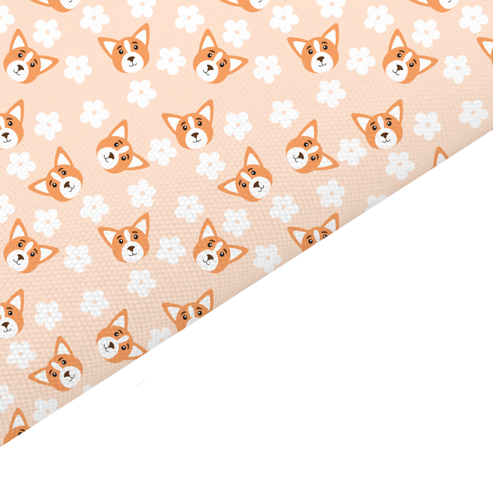 Corgi Canvas And Felt Backed Fabric - SKU O52