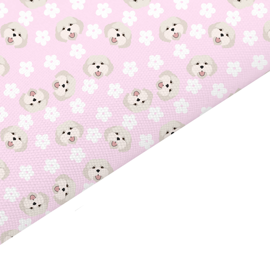 Coton De Tulear Canvas And Felt Backed Fabric - SKU O46