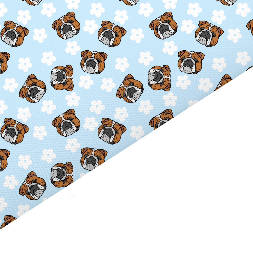 English Bulldog Canvas And Felt Backed Fabric - SKU O41