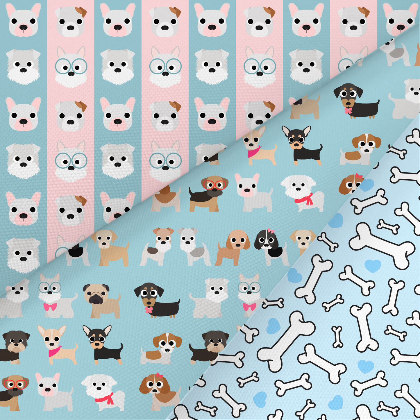 Dog Printed Fabric