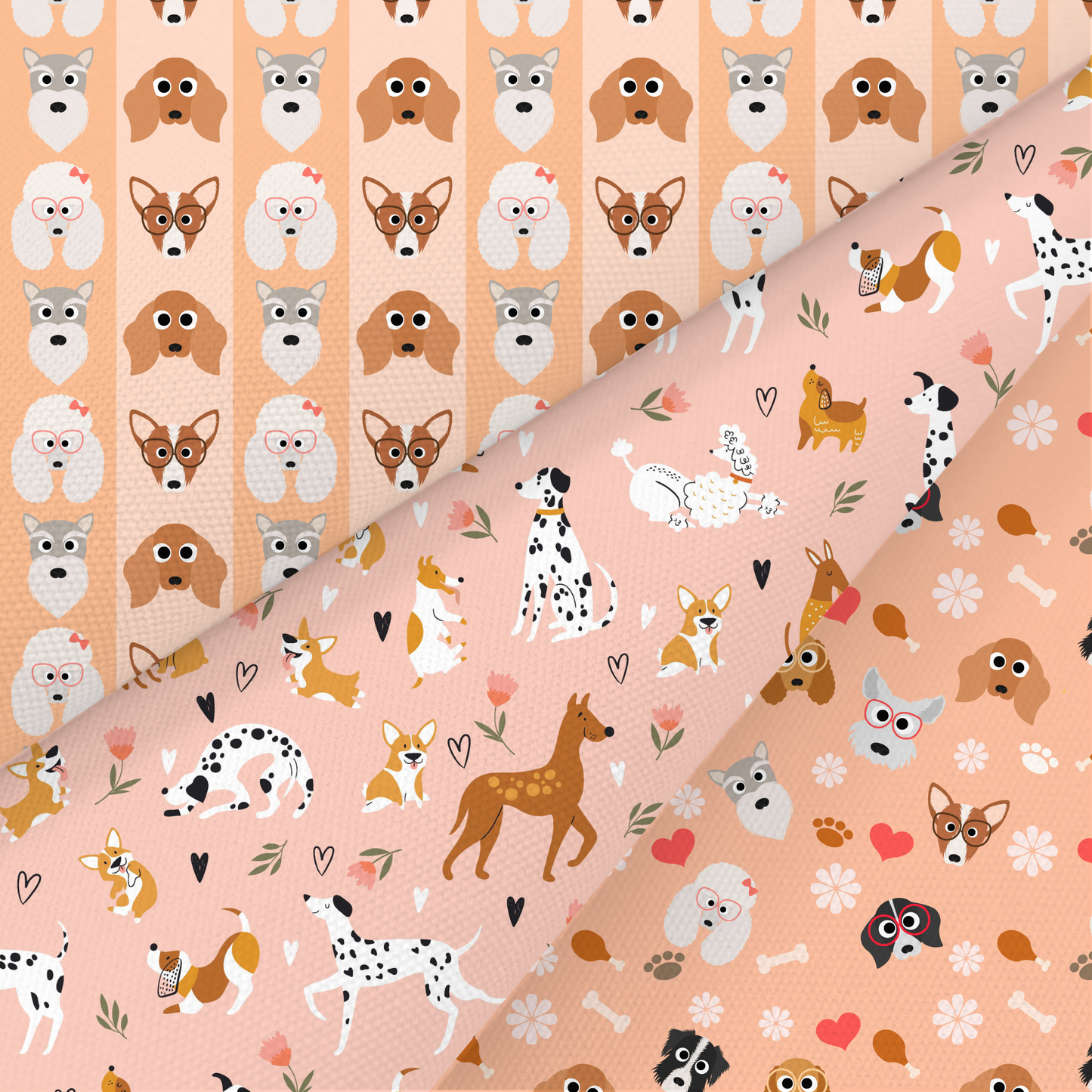 Dog Printed Fabric