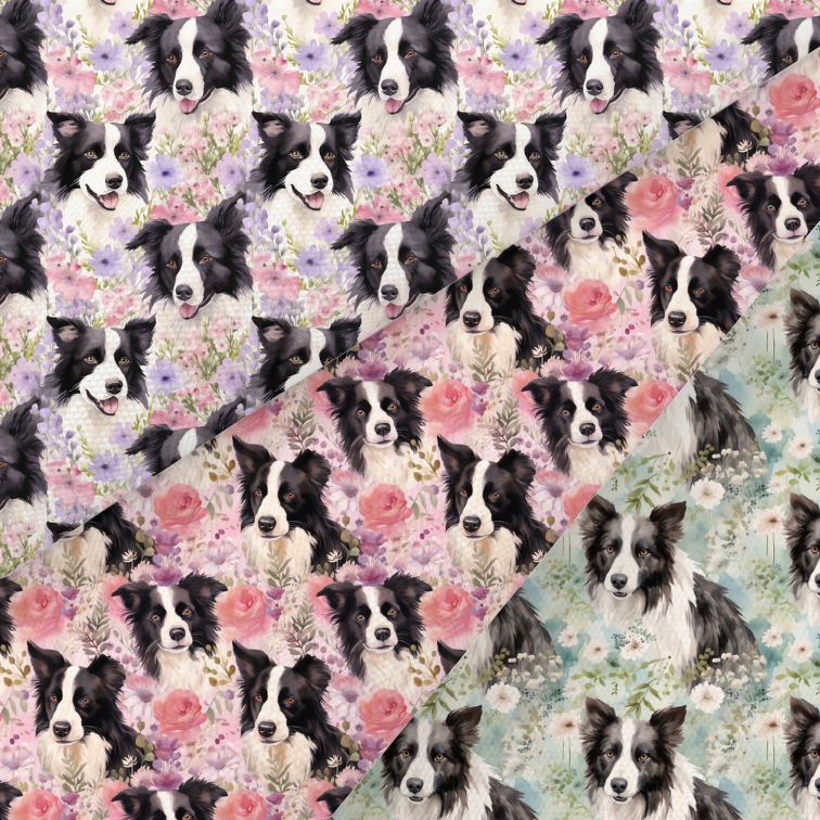 Border Collie Printed Fabric