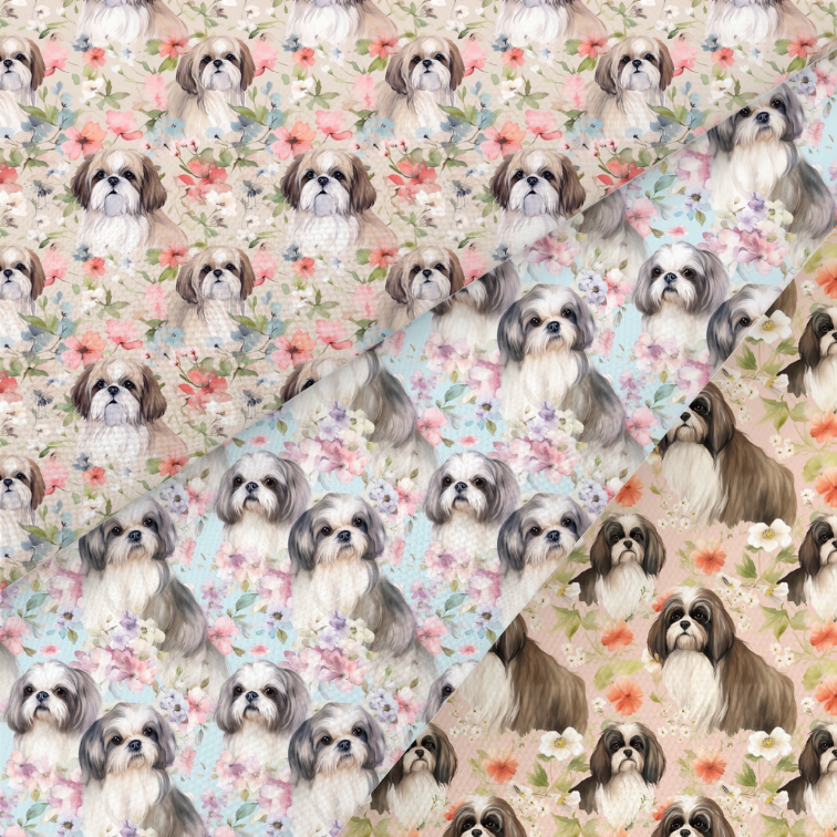 Shih Tzu Printed Fabric