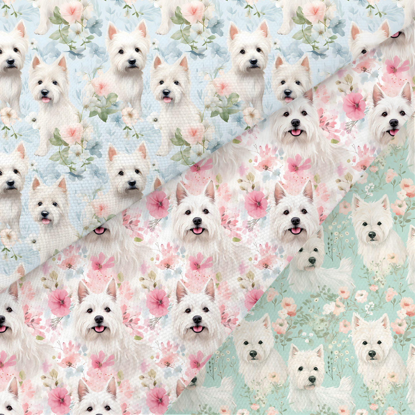 Westie Printed Fabric