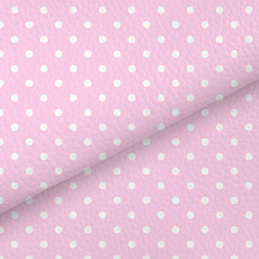 Pink Pastel Dots Leatherette