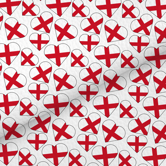 England Heart Flag Leatherette