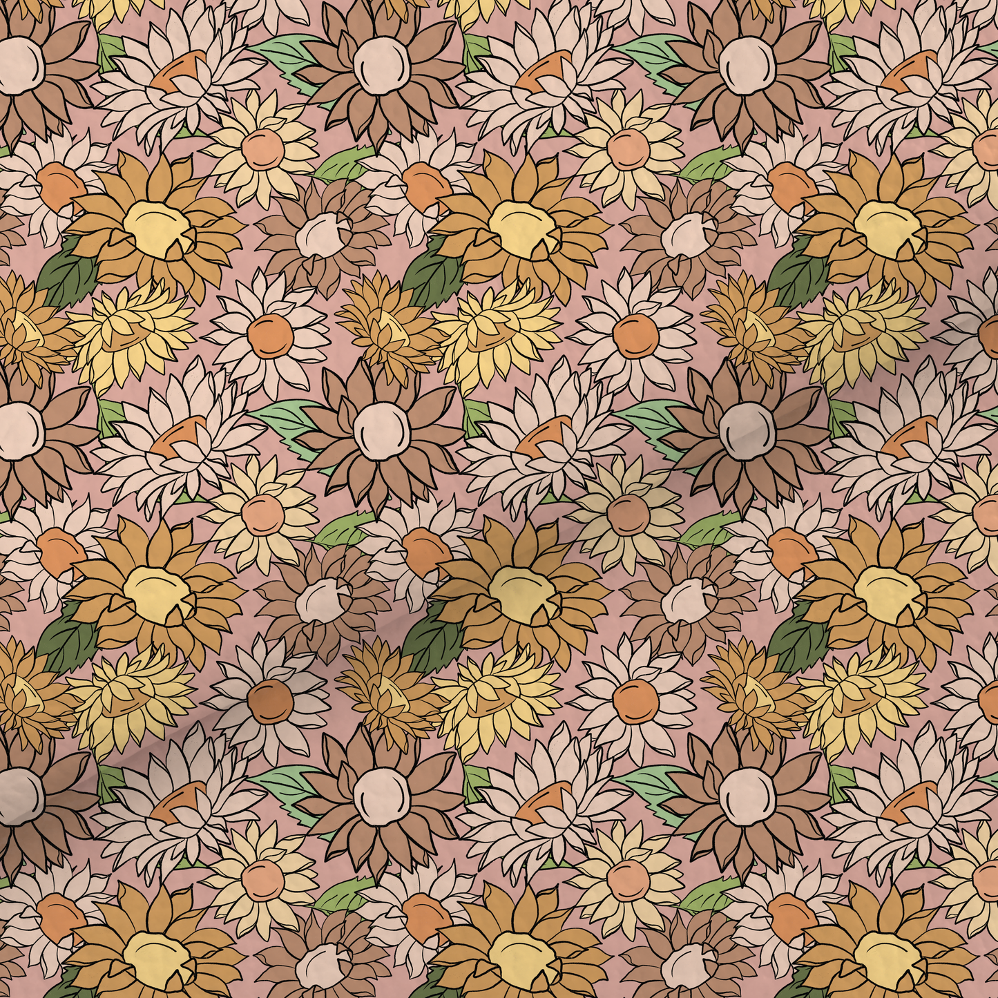 Brown Sunflower Leatherette