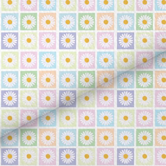 Pastel Rainbow Daisy Leatherette