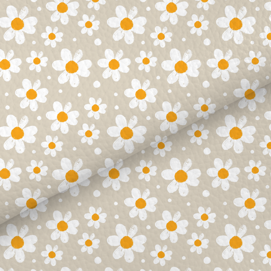 Neutral Daisy Leatherette