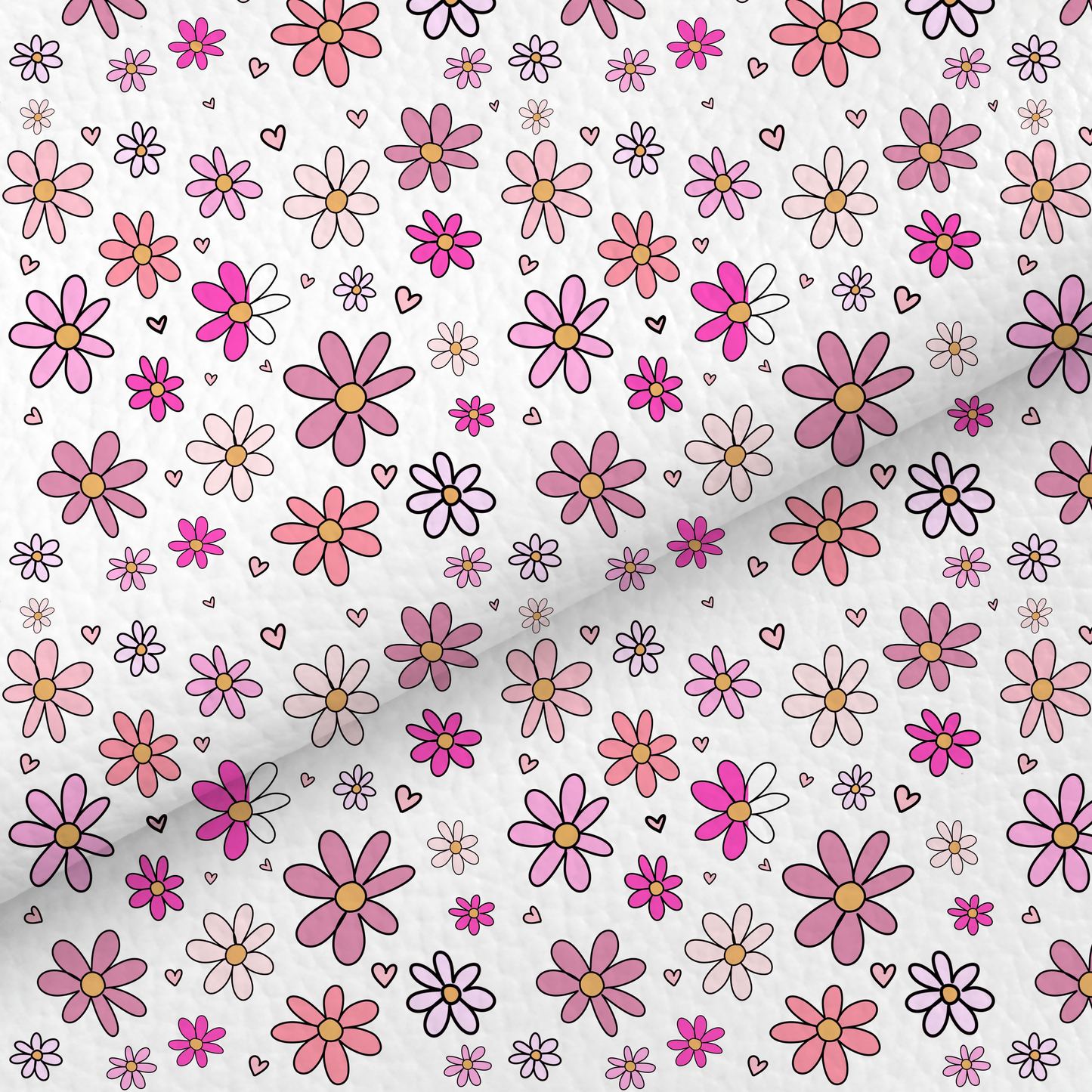 Pink Daisy Leatherette