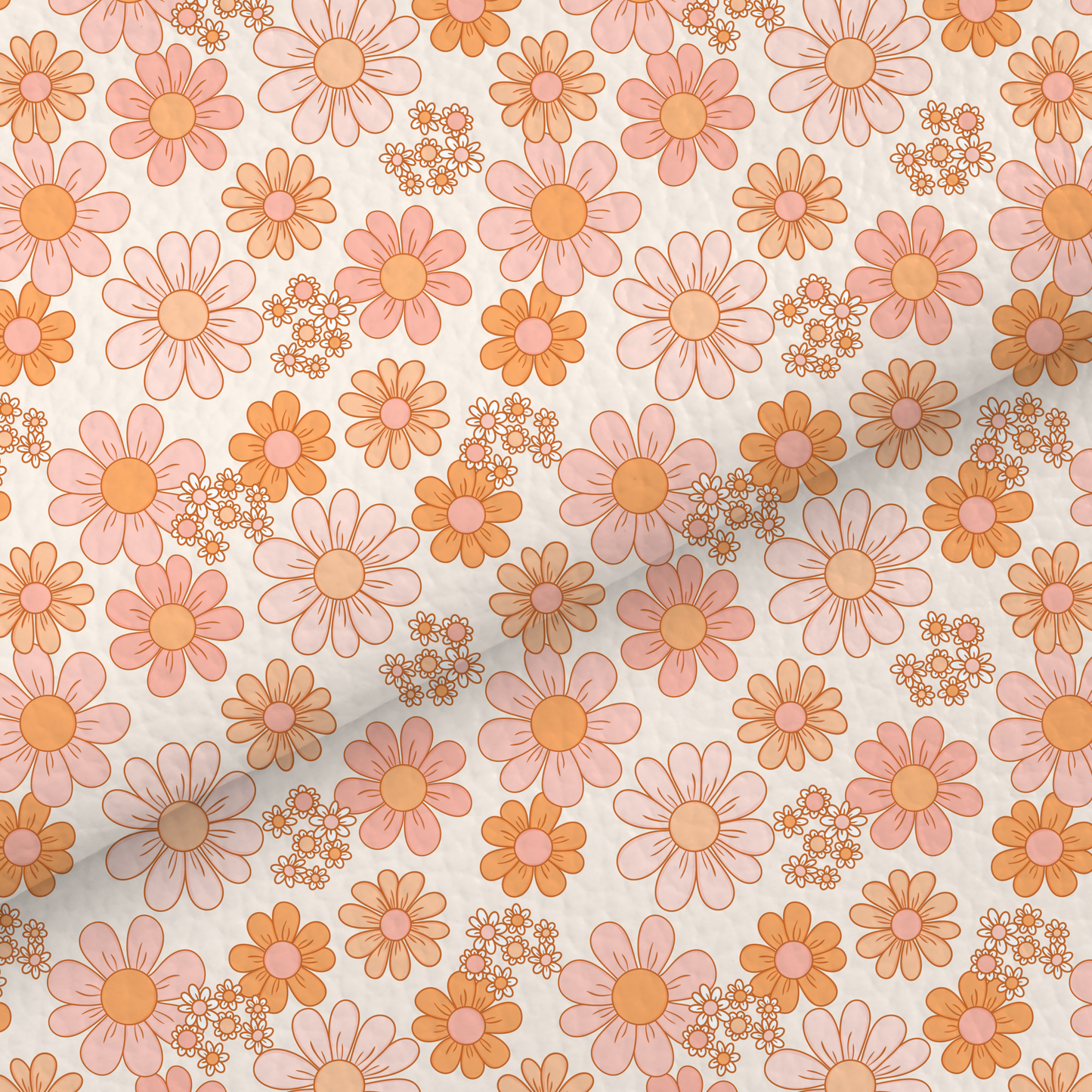 Peach Daisy Leatherette