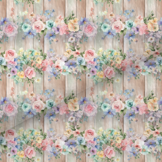 Rainbow Shabby Chic Floral Leatherette