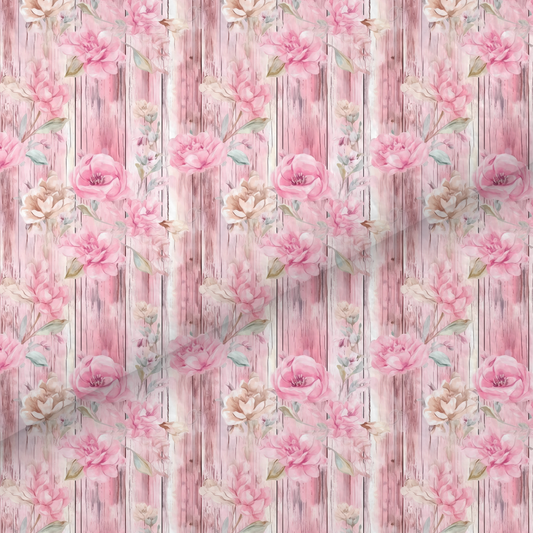 Pink Shabby Chic Floral Leatherette