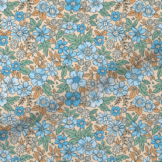 Blue Liberty Style Floral Leatherette