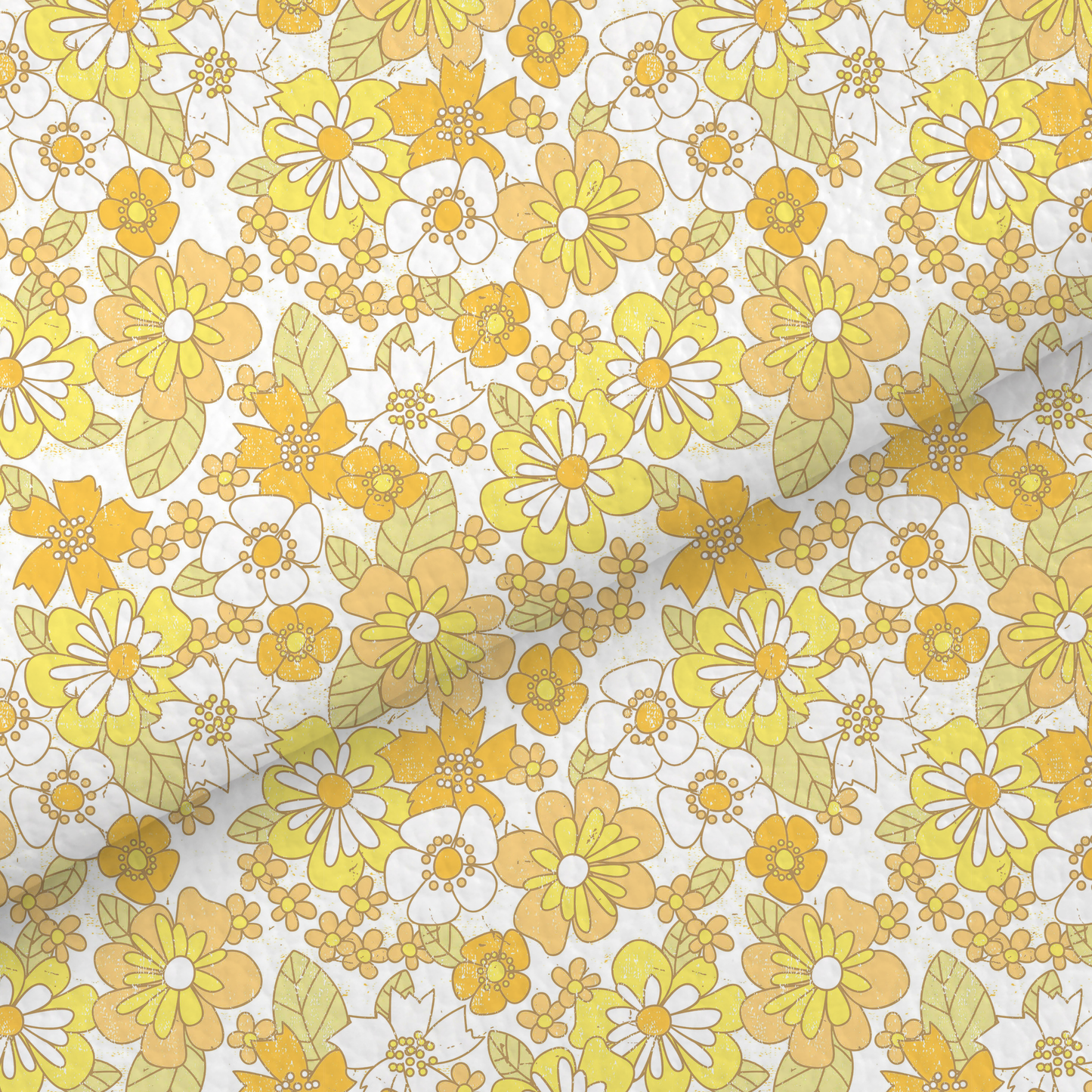 Yellow Liberty Style Floral Leatherette