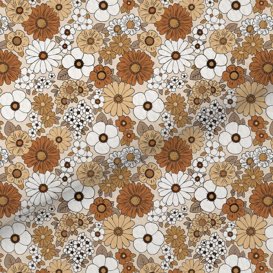 Brown Liberty Style Floral Leatherette