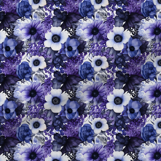 Purple Watercolour Floral Leatherette