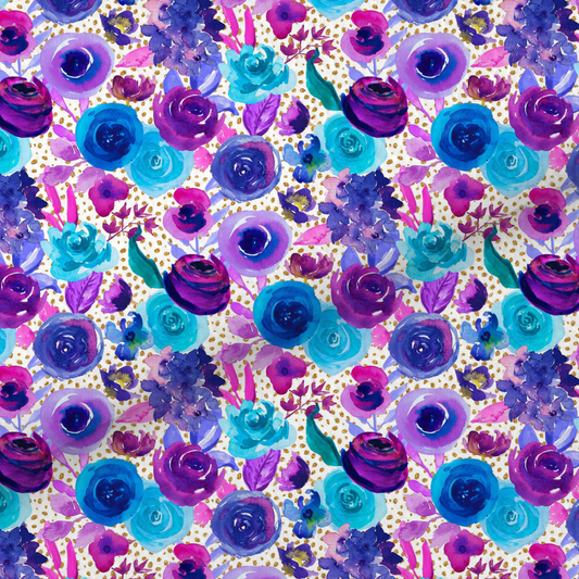 Purple Watercolour Floral Leatherette