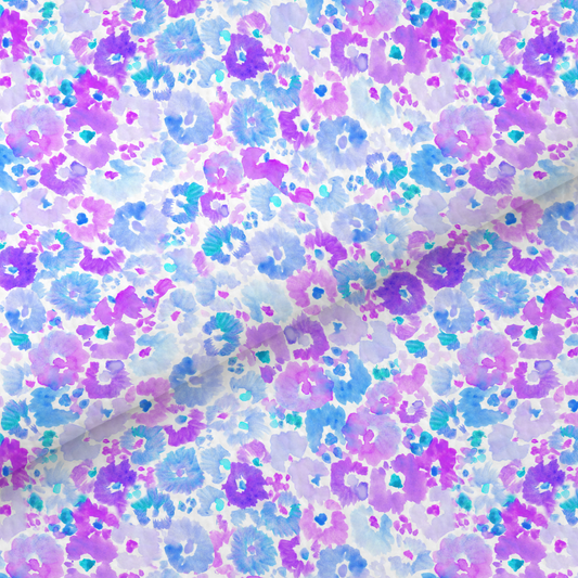 Purple Watercolour Floral Leatherette