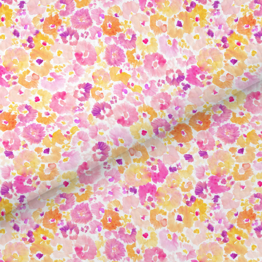 Peach Watercolour Floral Leatherette