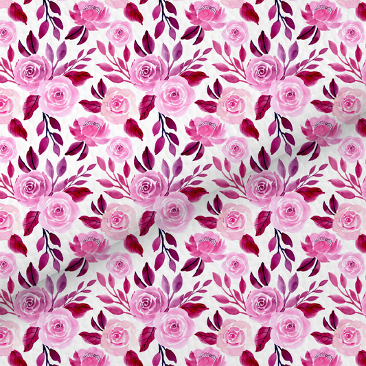 Pink Watercolour Floral Leatherette