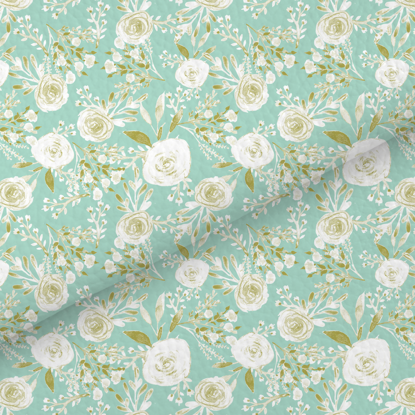 White And Mint Rose Leatherette Leatherette