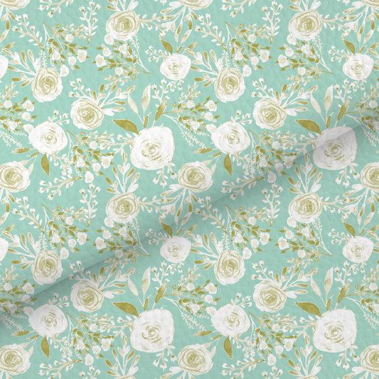 White And Mint Rose Leatherette Leatherette