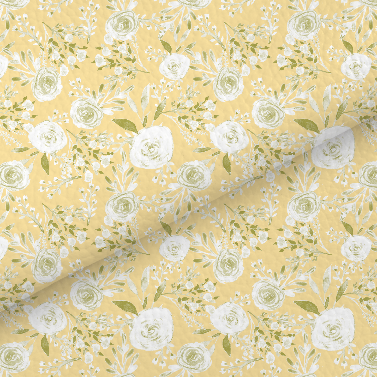 White And Yellow Rose Leatherette