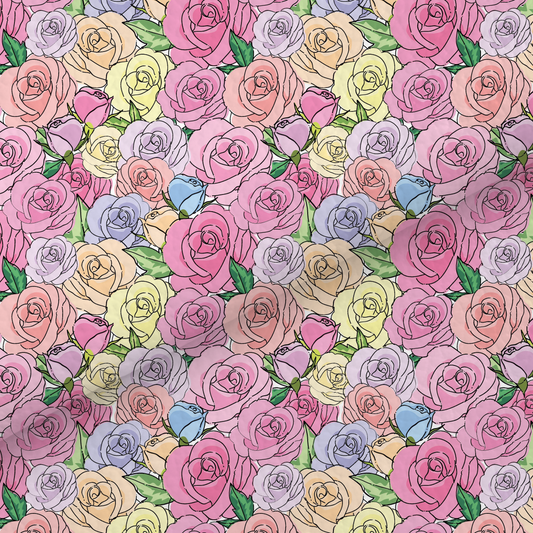 Multicolour Roses Leatherette