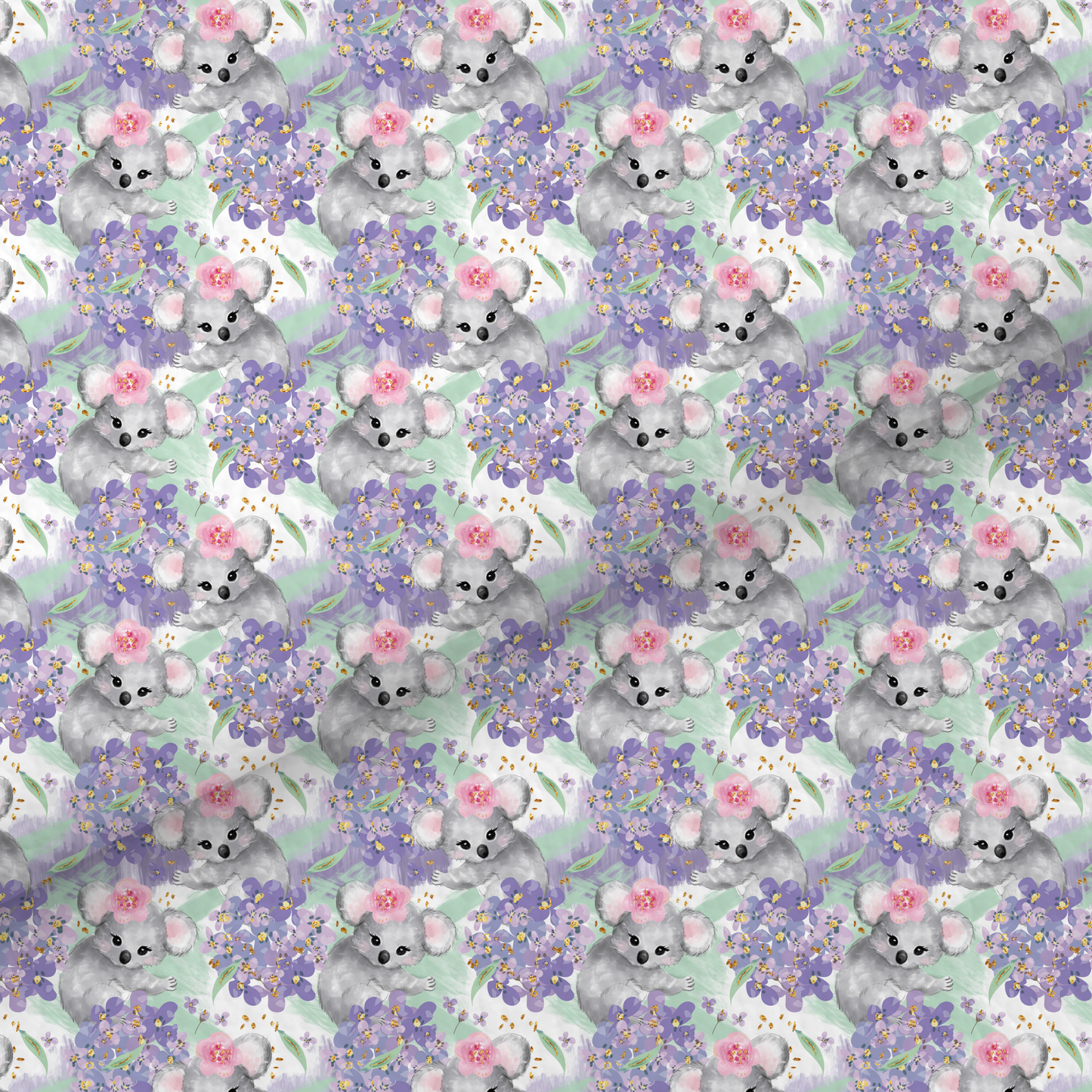 Purple Floral Koala Leatherette