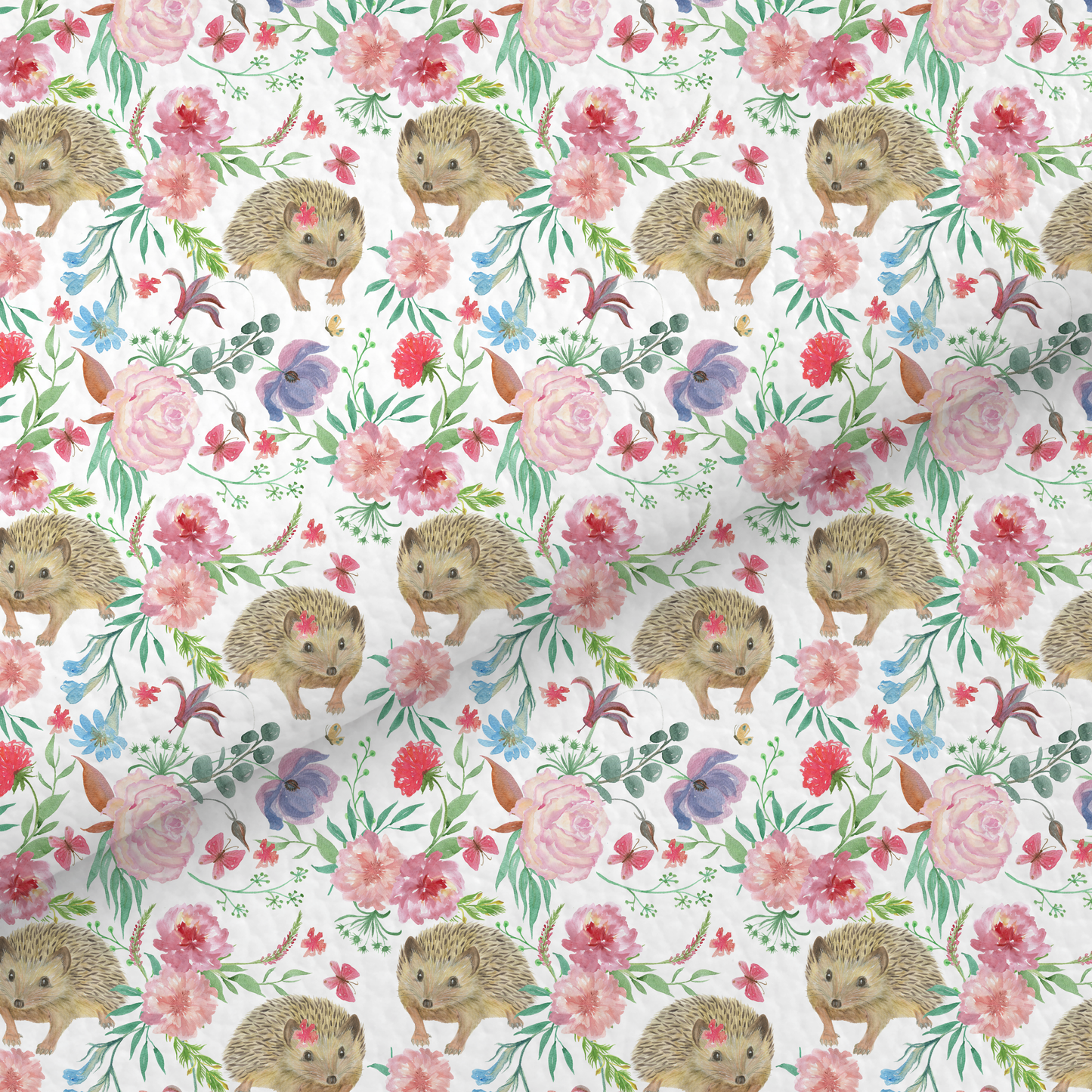 Floral Hedgehog Leatherette