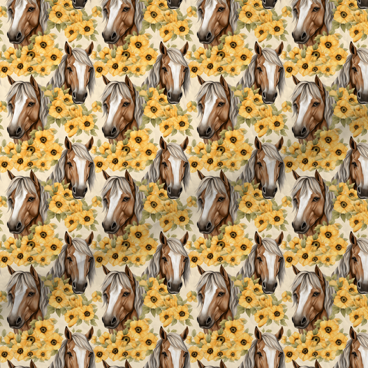 Yellow Floral Horse Leatherette