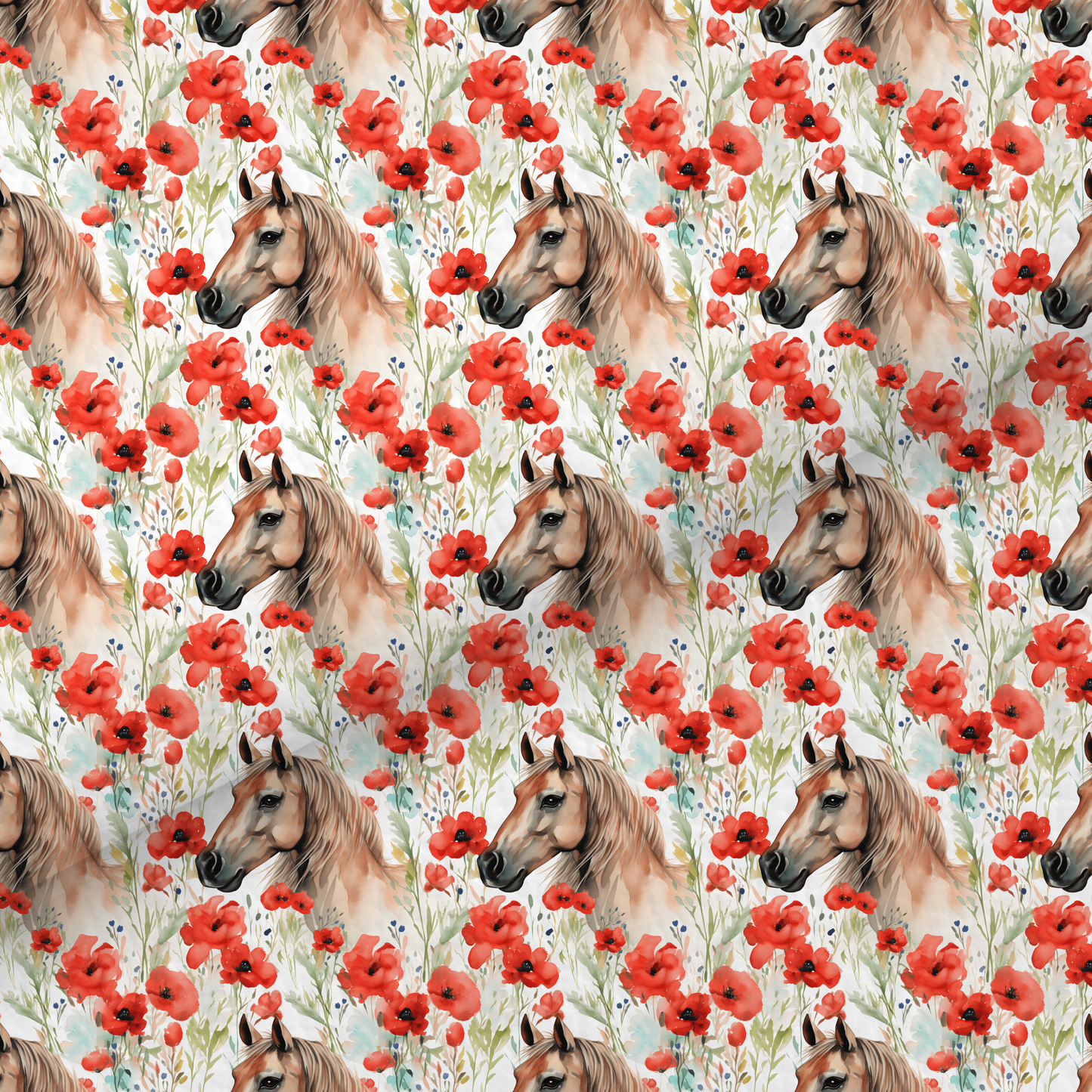 Red Floral Horse Leatherette