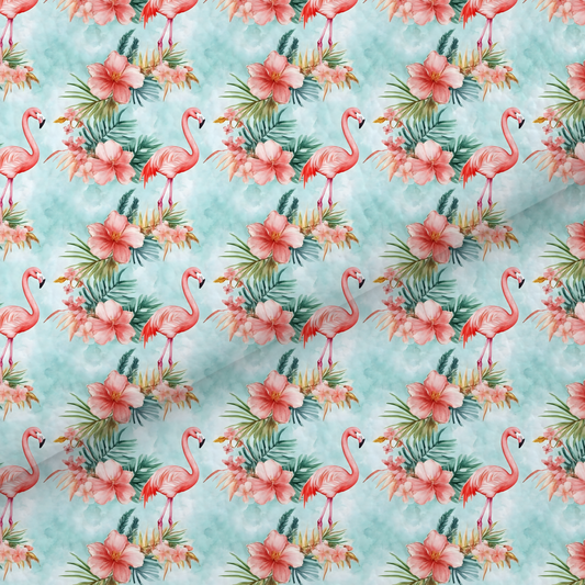 Floral Flamingo Leatherette