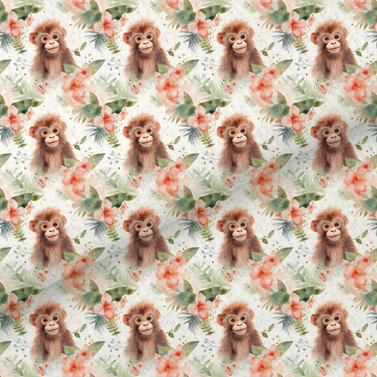 Floral Monkey Leatherette