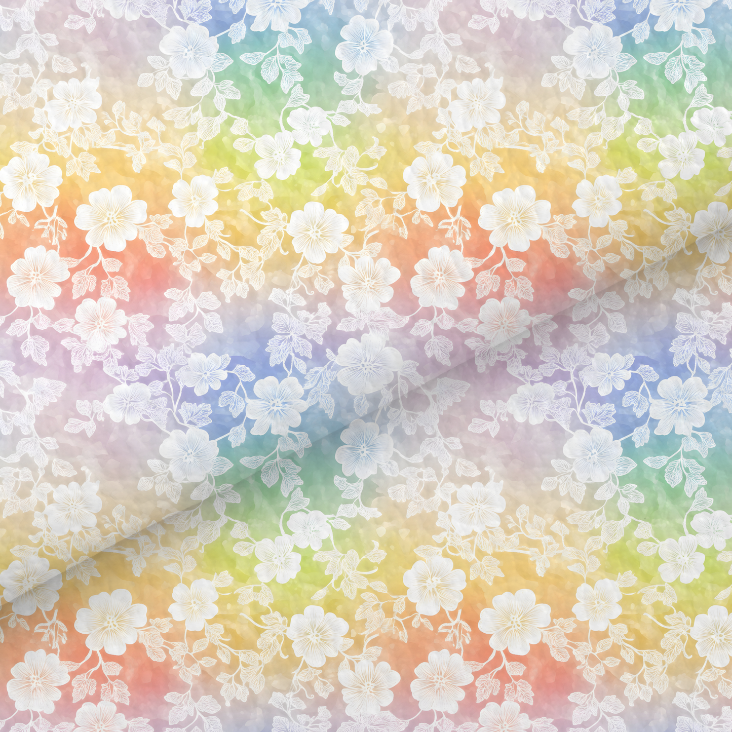 Rainbow Lace Effect Floral Leatherette