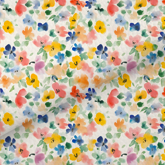 Watercolour Rainbow Floral Leatherette