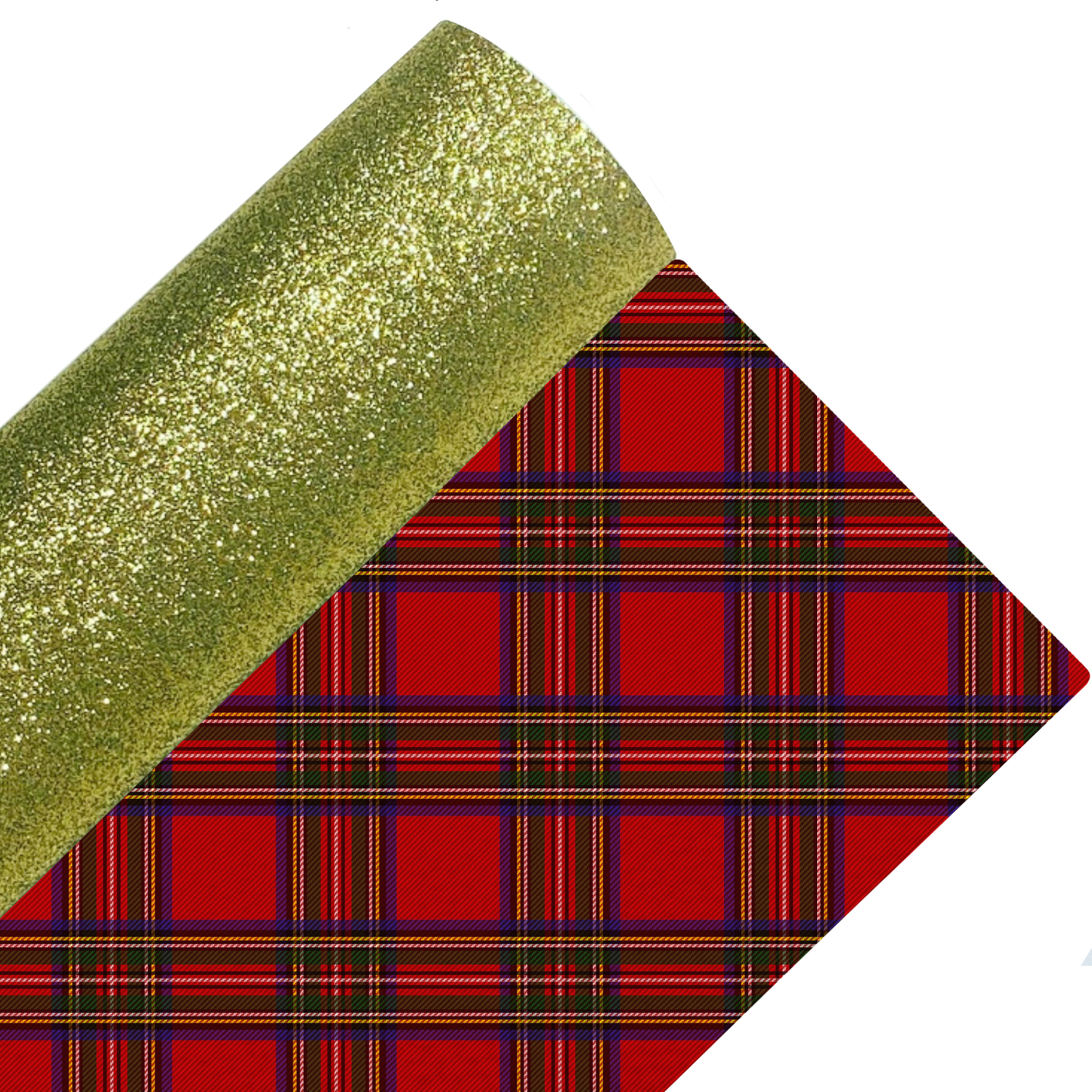 Tartan Fine Glitter Double Sided Fabric