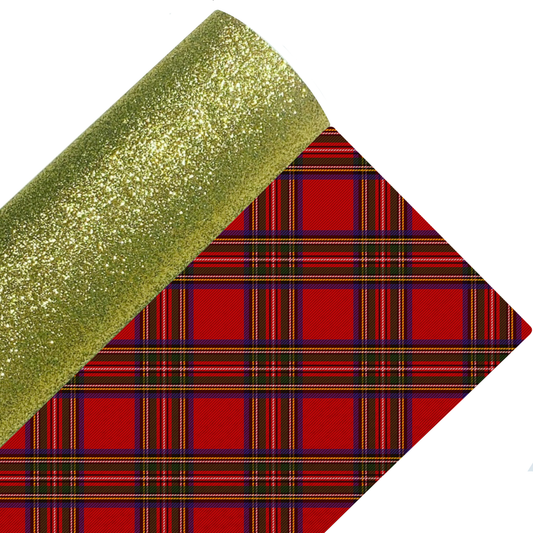 Tartan Fine Glitter Double Sided Fabric